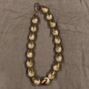 Gold Leaf Bead Necklace